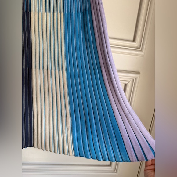 COS Blue, Purple, and Tan Pleated Maxi Skirt - Picture 6 of 9
